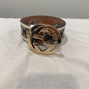 Gucci Beige and Gold Women's Belt